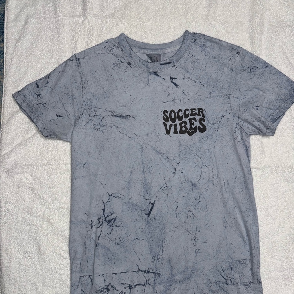Comfort Colors Blue Tie-Dye 'Soccer Vibes' Tee
